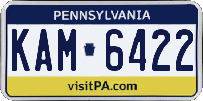 PA license plate KAM6422
