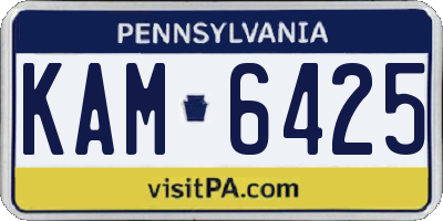 PA license plate KAM6425