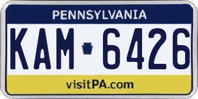 PA license plate KAM6426