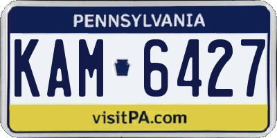 PA license plate KAM6427