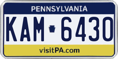 PA license plate KAM6430
