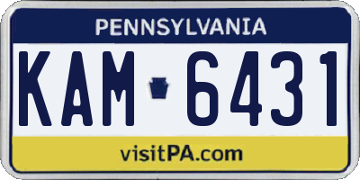 PA license plate KAM6431
