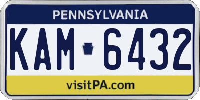PA license plate KAM6432