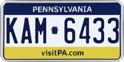 PA license plate KAM6433