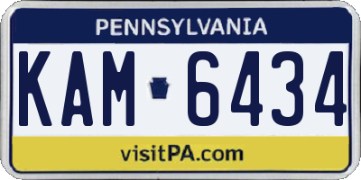 PA license plate KAM6434
