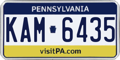 PA license plate KAM6435