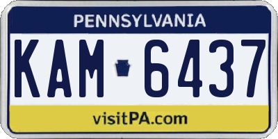 PA license plate KAM6437
