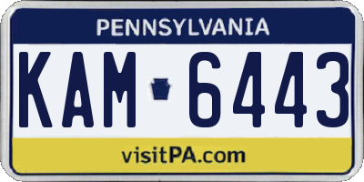 PA license plate KAM6443
