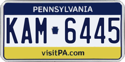 PA license plate KAM6445