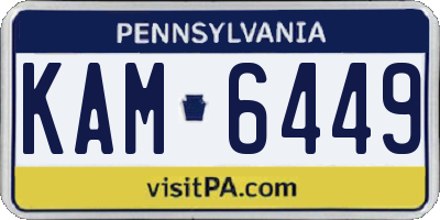 PA license plate KAM6449