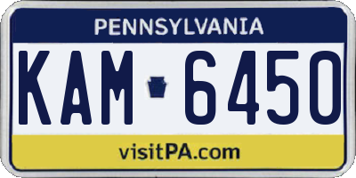 PA license plate KAM6450