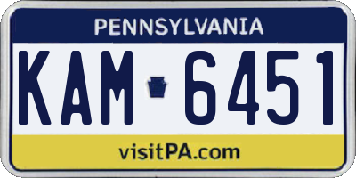 PA license plate KAM6451