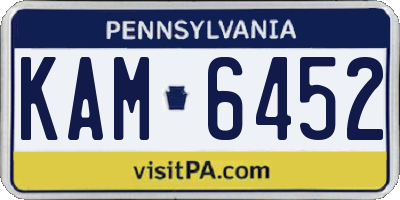PA license plate KAM6452