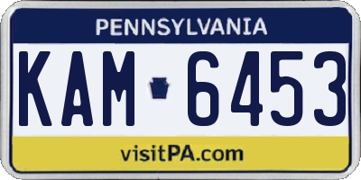 PA license plate KAM6453