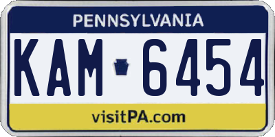 PA license plate KAM6454
