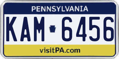 PA license plate KAM6456