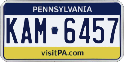 PA license plate KAM6457