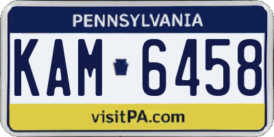 PA license plate KAM6458