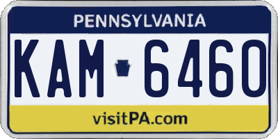 PA license plate KAM6460