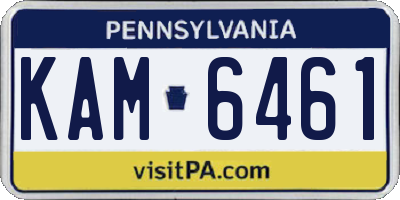 PA license plate KAM6461