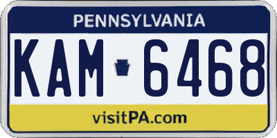 PA license plate KAM6468