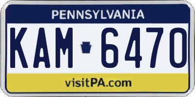 PA license plate KAM6470