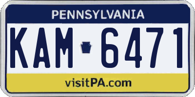 PA license plate KAM6471