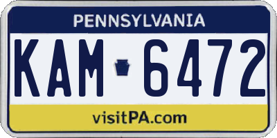 PA license plate KAM6472