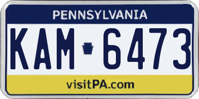 PA license plate KAM6473