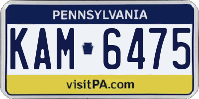 PA license plate KAM6475