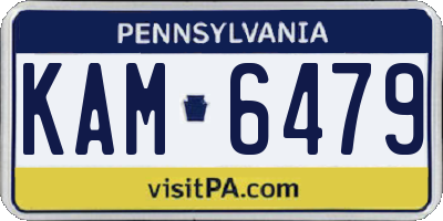 PA license plate KAM6479