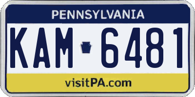 PA license plate KAM6481