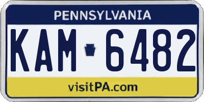 PA license plate KAM6482