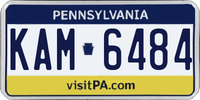 PA license plate KAM6484