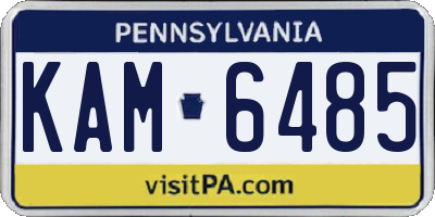 PA license plate KAM6485