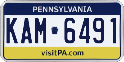 PA license plate KAM6491