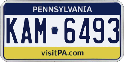 PA license plate KAM6493