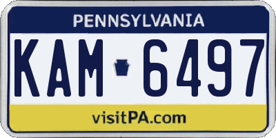 PA license plate KAM6497