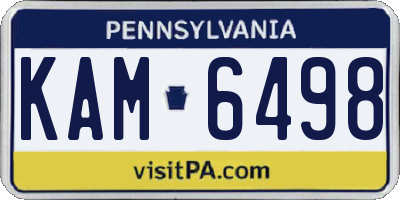 PA license plate KAM6498