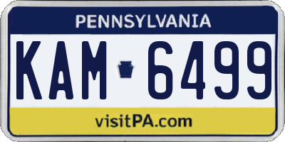 PA license plate KAM6499