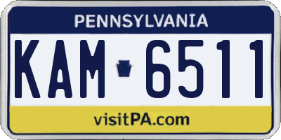 PA license plate KAM6511