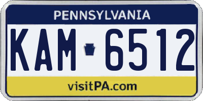 PA license plate KAM6512