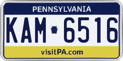 PA license plate KAM6516