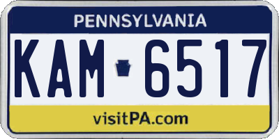 PA license plate KAM6517