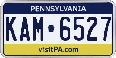 PA license plate KAM6527