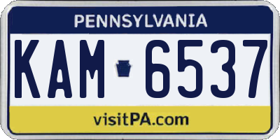 PA license plate KAM6537