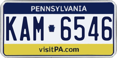 PA license plate KAM6546