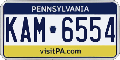 PA license plate KAM6554