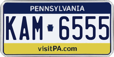 PA license plate KAM6555