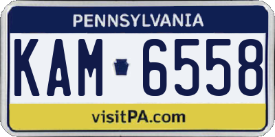 PA license plate KAM6558